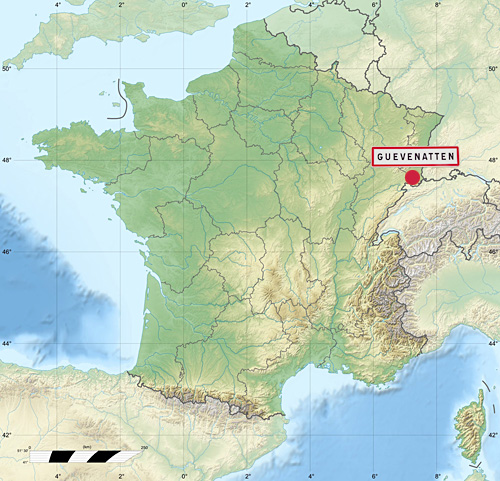 Illustration de la carte de France - Situation de Guevenatten